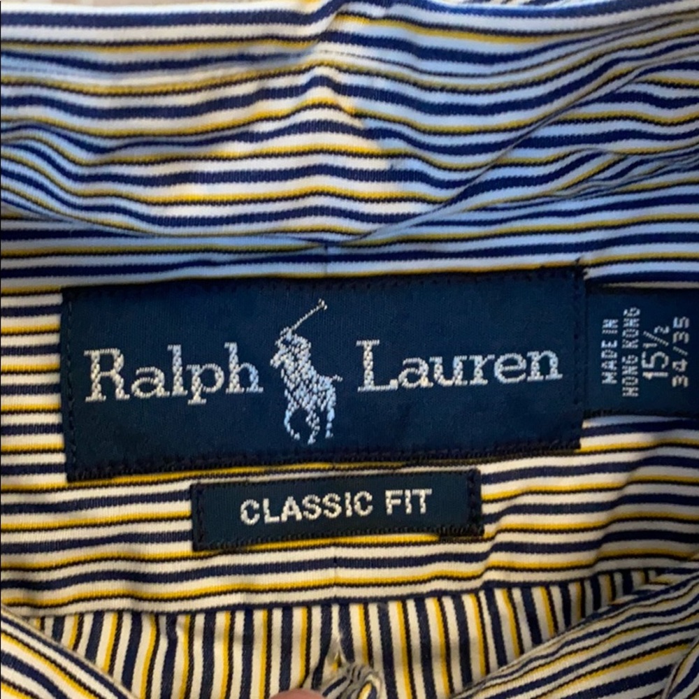 Ralph Lauren Blue/Yellow/White Button Down - Picture 3 of 3